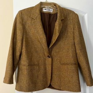 VINTAGE Light Brown 100% Wool Blazer
